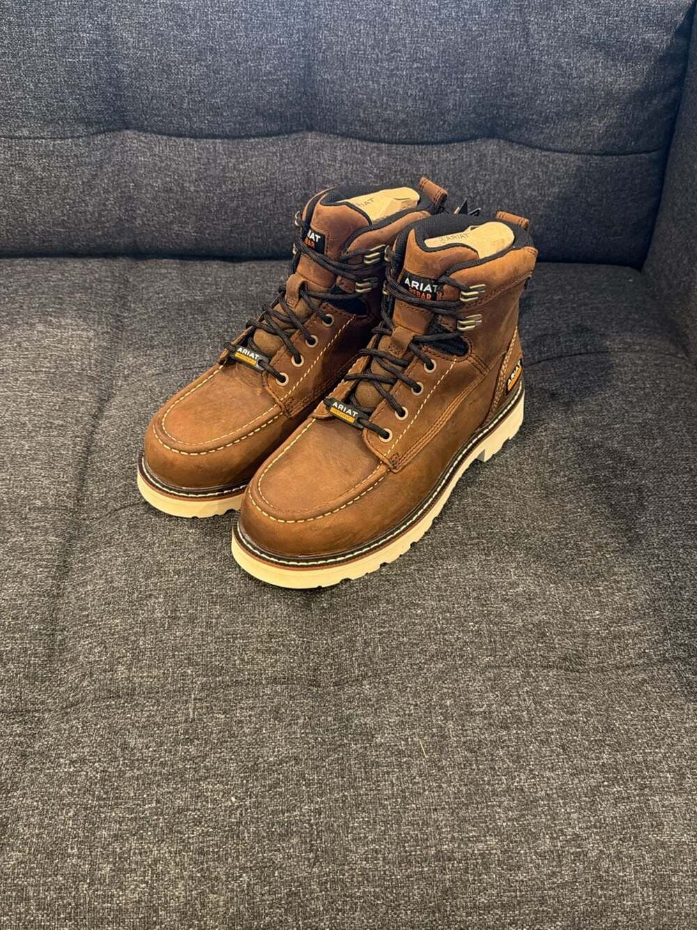 7M - Ariat Men's Rebar Lift 6" H2O Distressed Brown Work Boots Waterproof